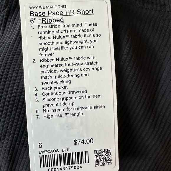 lululemon athletica Black Base Pace HR Bike Shorts - Picture 1 of 3